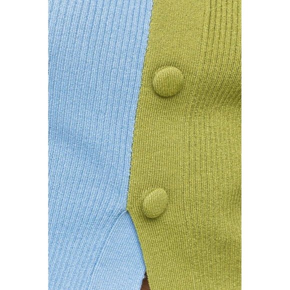 LE LIS BLOCK BUTTON FRONT SWEATER TOP SLEEVELESS - Picture 6 of 9